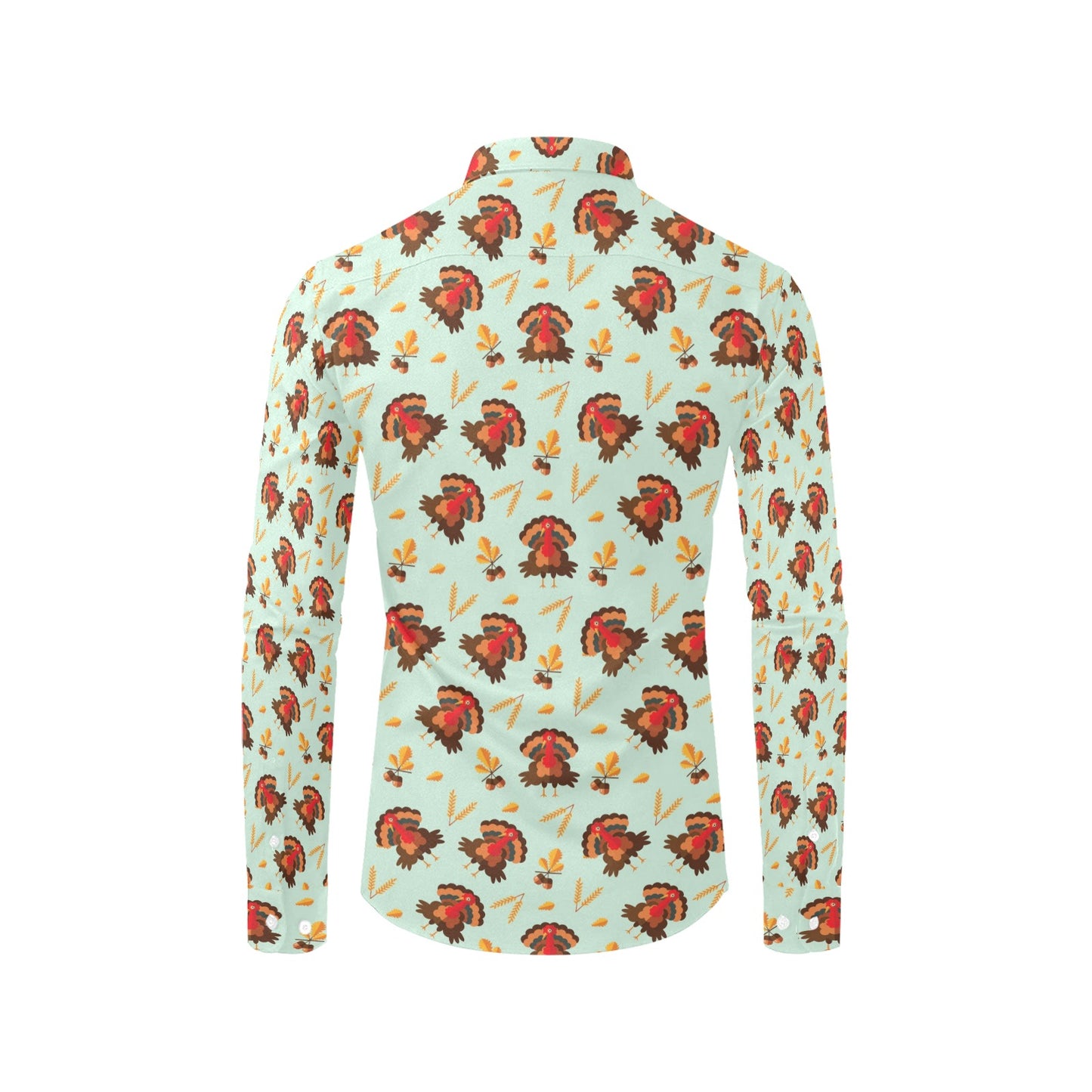 Thanksgiving Print Design LKS309 Men's Long Sleeve Dress Shirt
