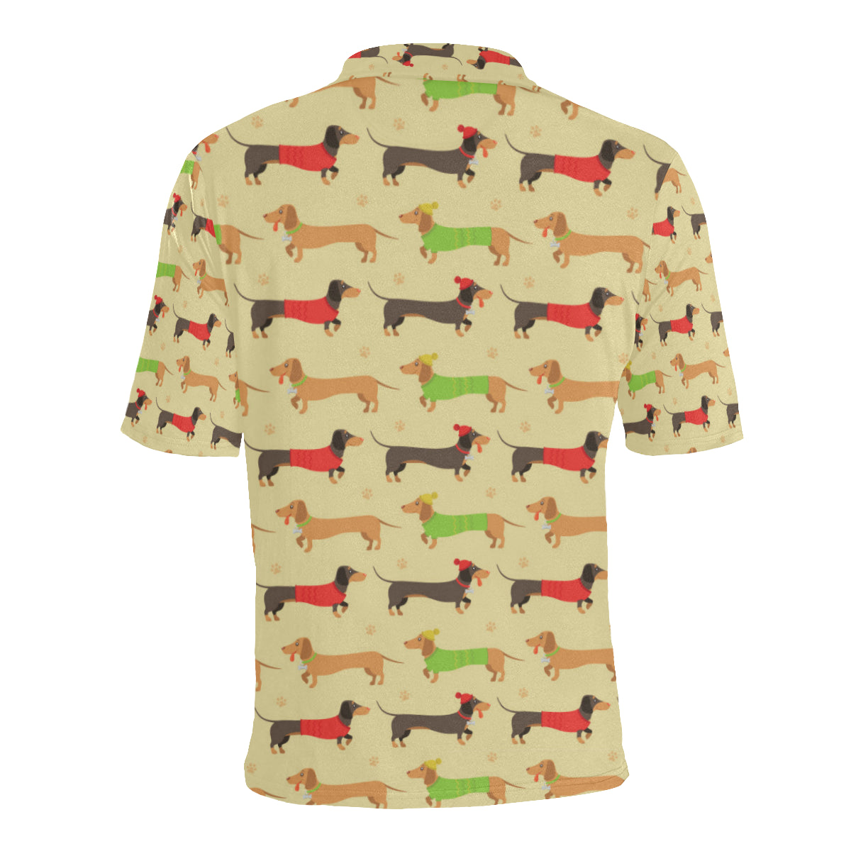 Dachshund Pattern Print Design 06 Men Polo Shirt