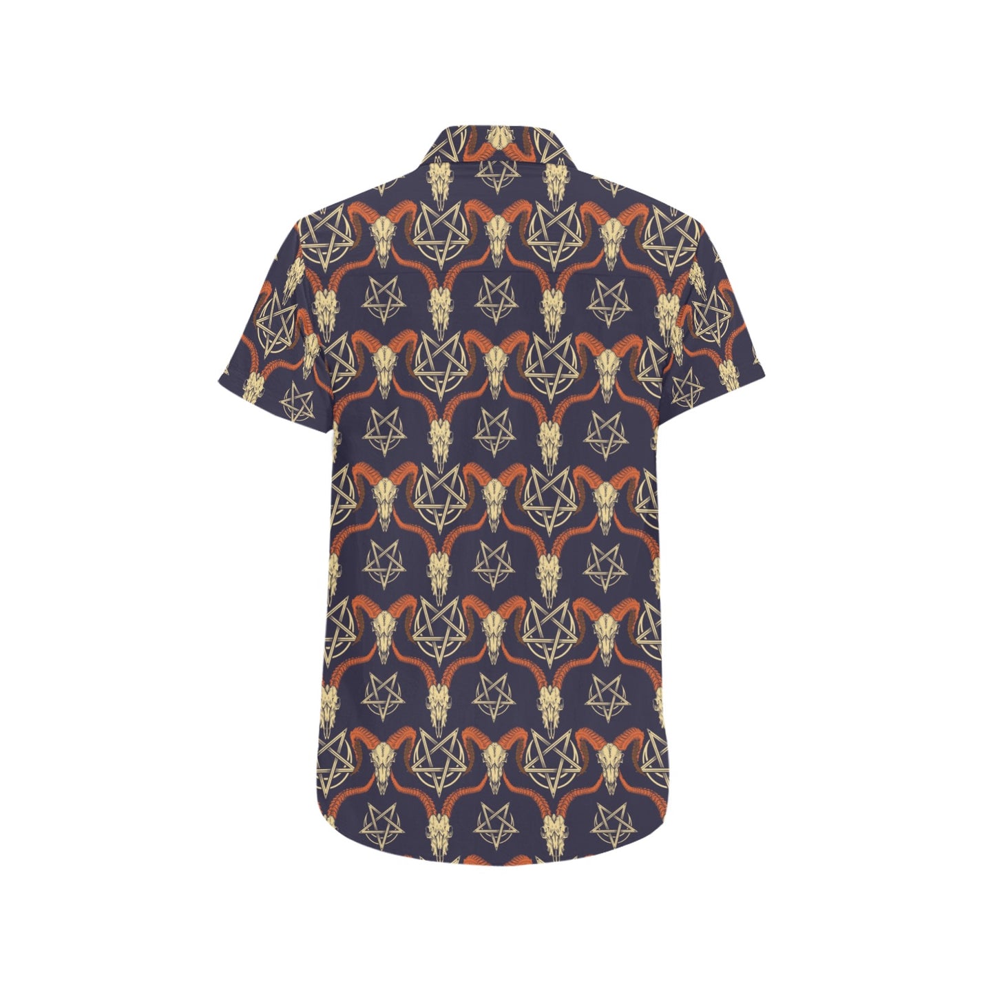 Buffalo Head Print Design LKS403 Men Short Sleeve Button Up Shirt