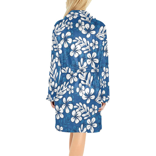 Plumeria Pattern Print Design PM015 Women's Fleece Robe