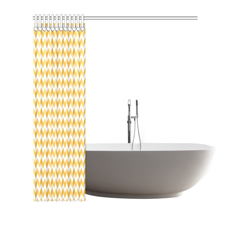 Chevron Orange Pattern Print Design 01 Shower Curtain