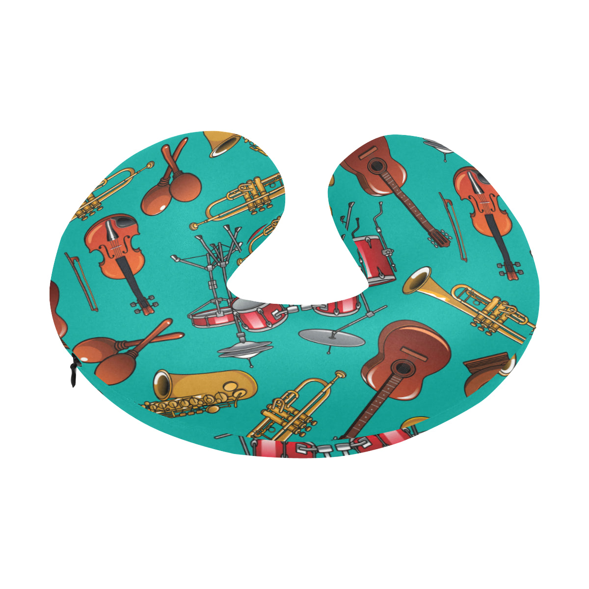Drum Set Pattern Print Design 01 U-Shaped Travel Neck Pillow
