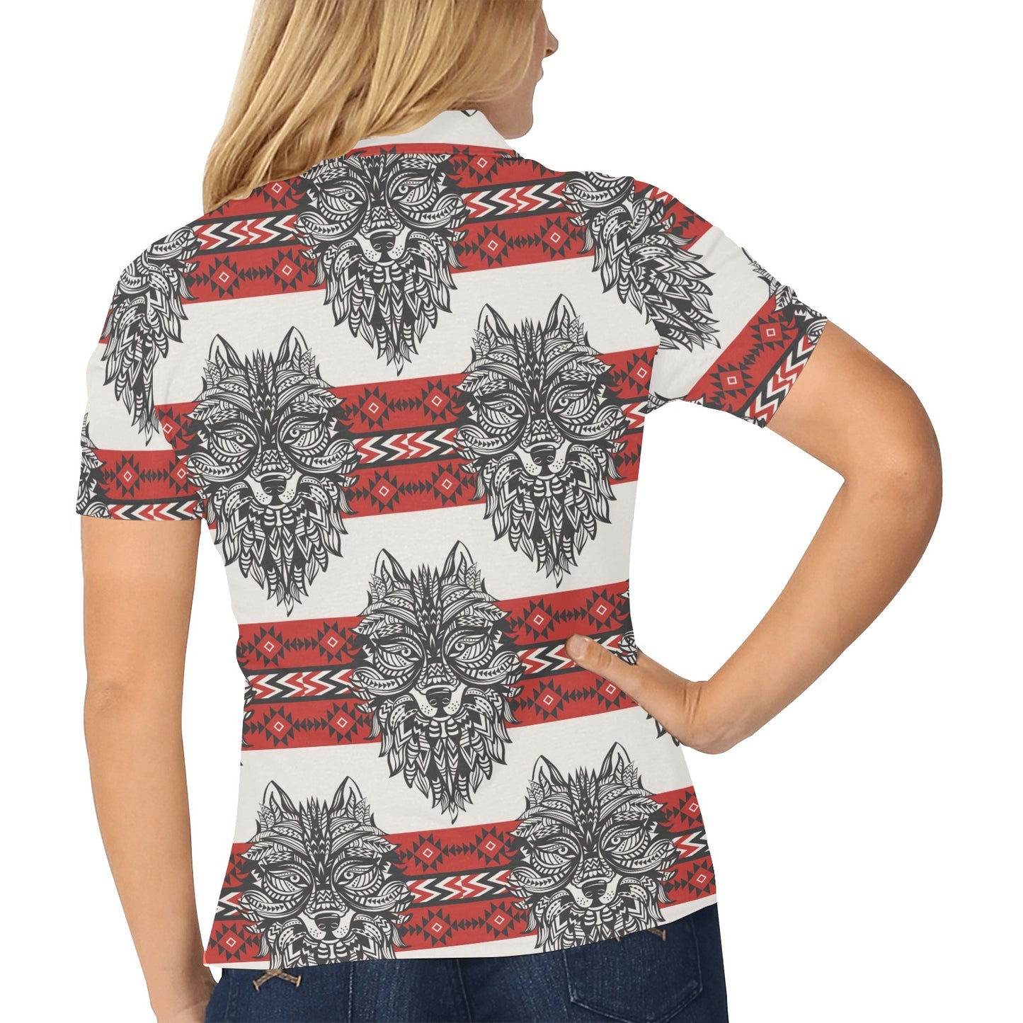 Native Indian Skull Women's Polo Shirt
