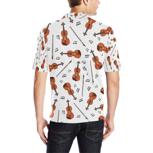 Violin Pattern Print Design 02 Men Polo Shirt