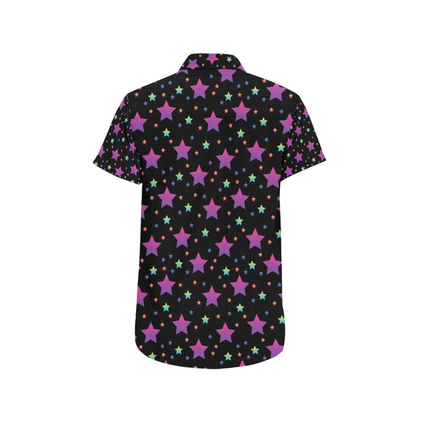 Star Print Design LKS305 Men Short Sleeve Button Up Shirt