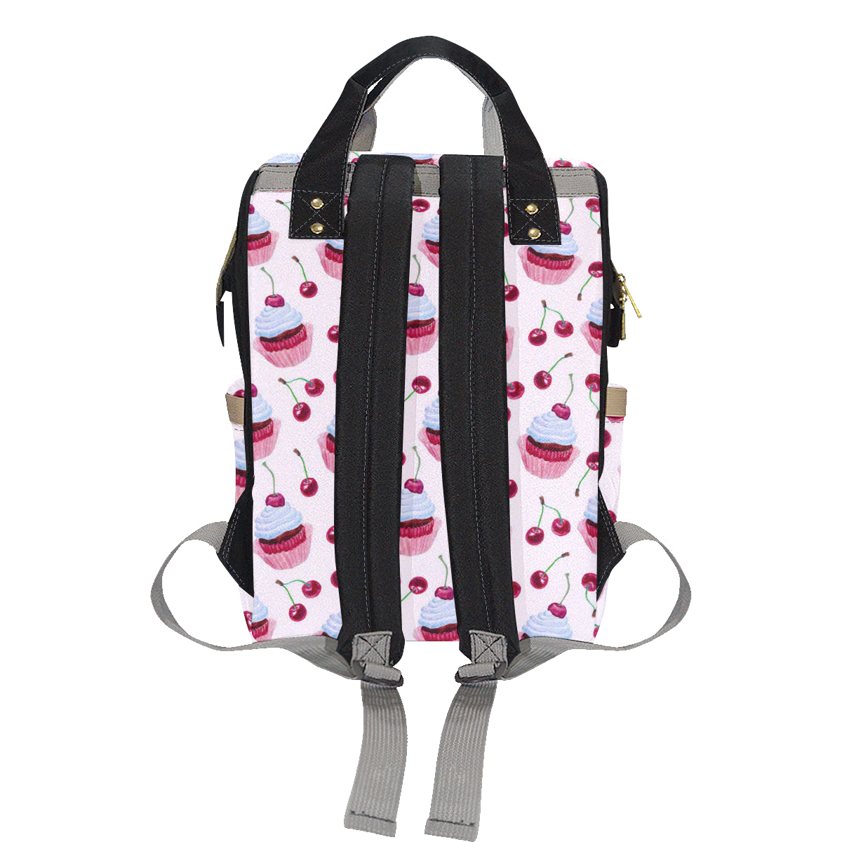 Cherry Cupcake Pink Pattern Diaper Bag Backpack