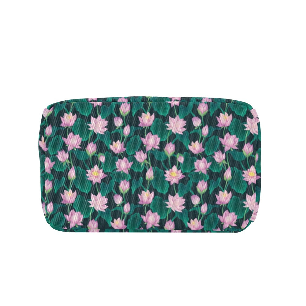 Water Lily Print Design LKS302 Insulated Lunch Bag