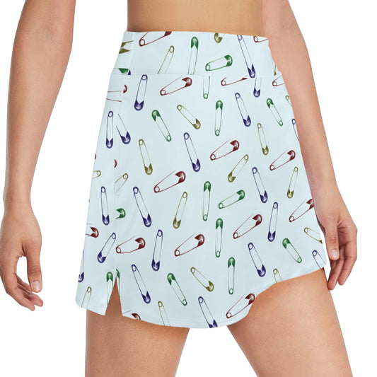 Safety Pin Print Design LKS303 17" Golf & Pickleball Skort with Pockets