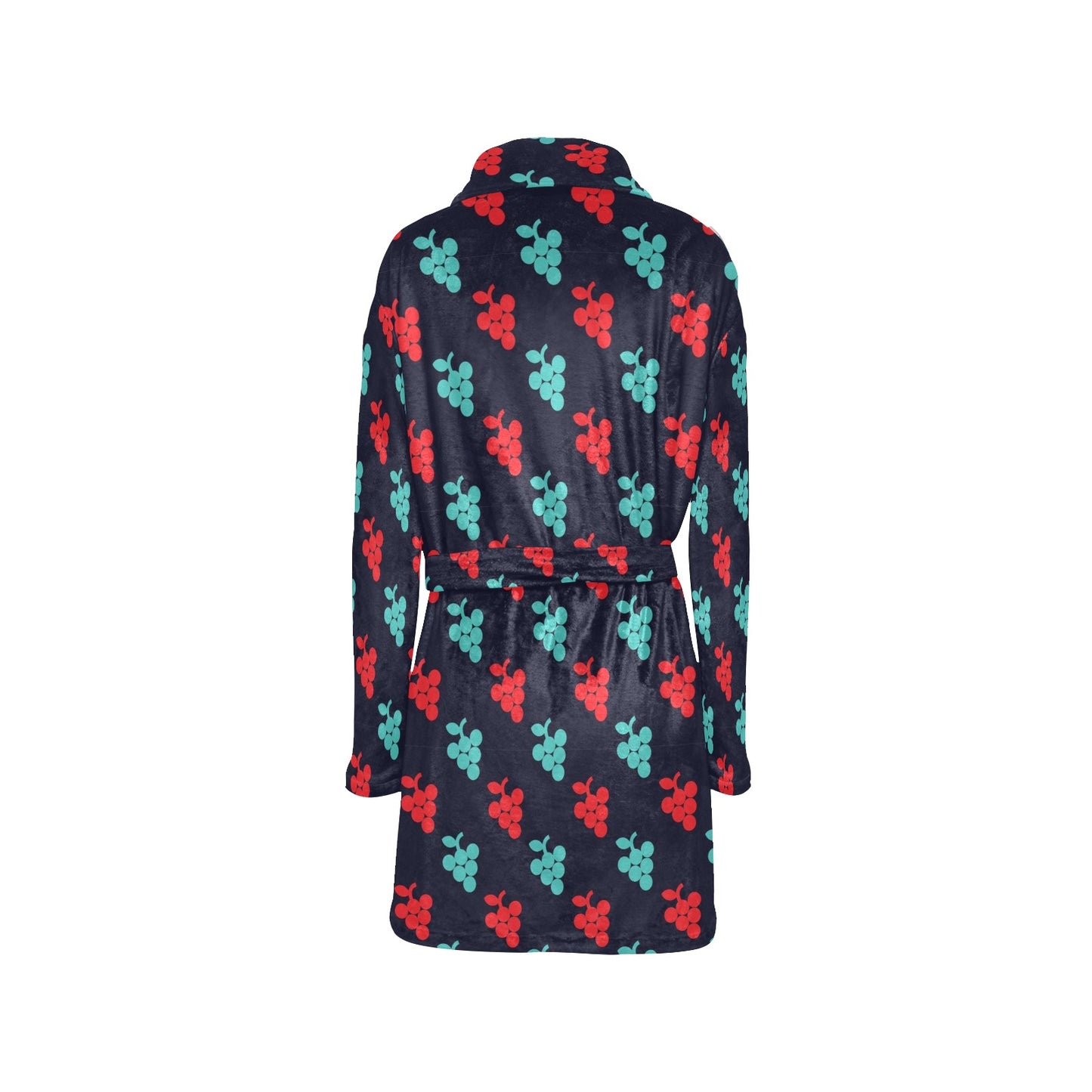 Grape Pattern Print Design GP07 Women's Fleece Robe