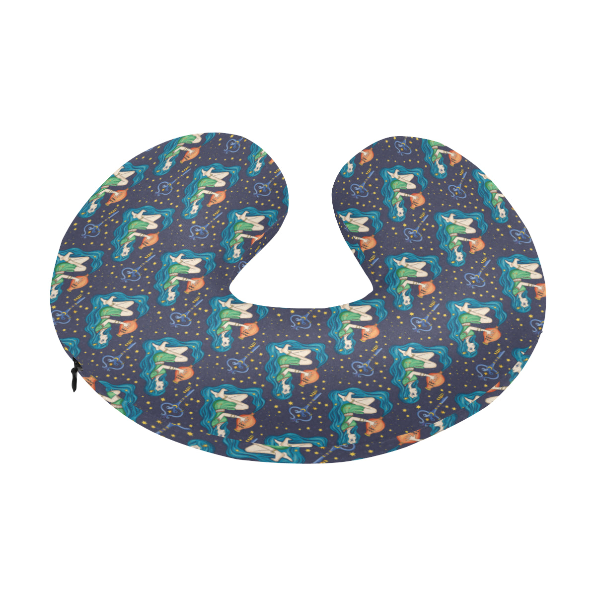 Aquarius Zodiac Pattern Print Design 03 U-Shaped Travel Neck Pillow