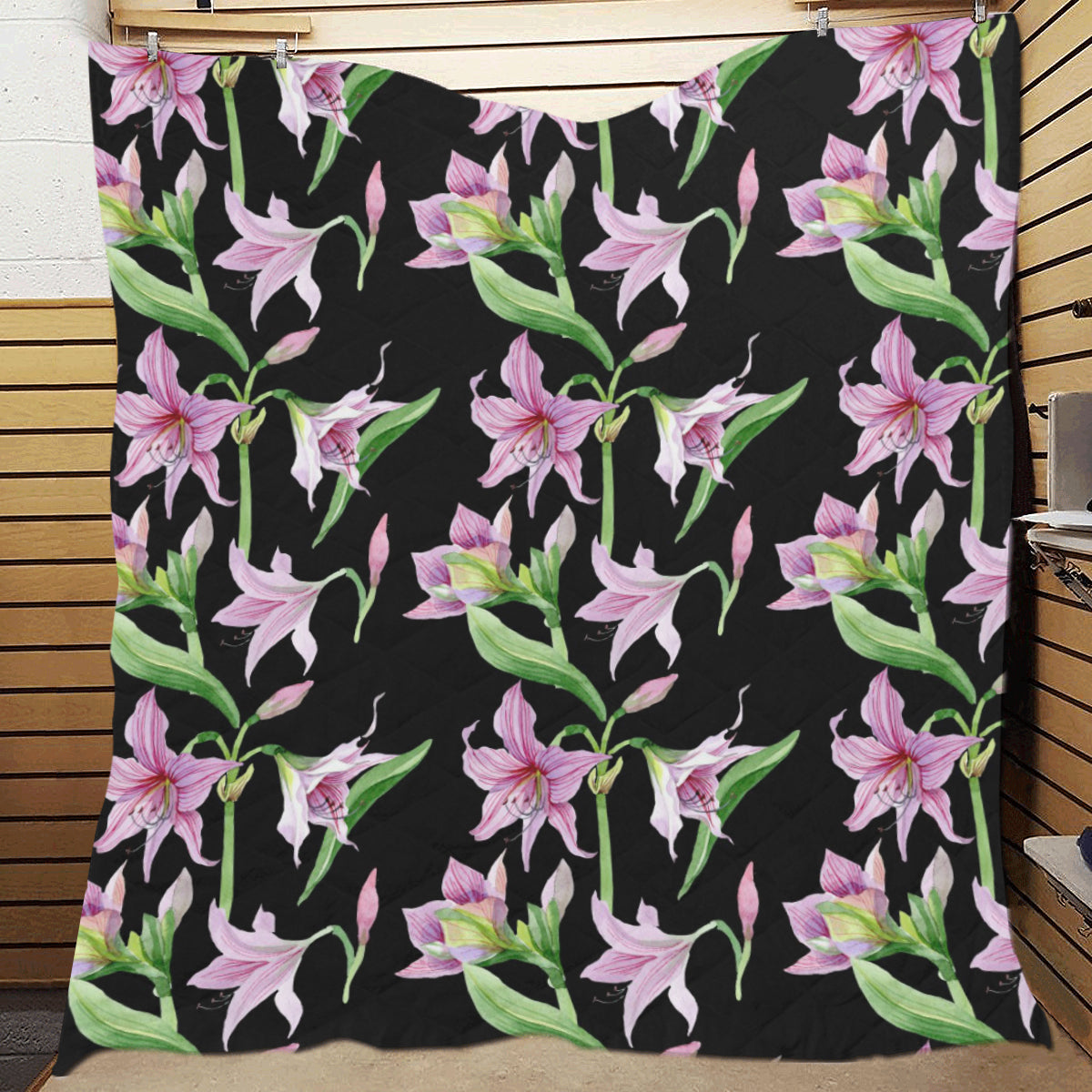 Amaryllis Pattern Print Design AL08 Premium Quilt