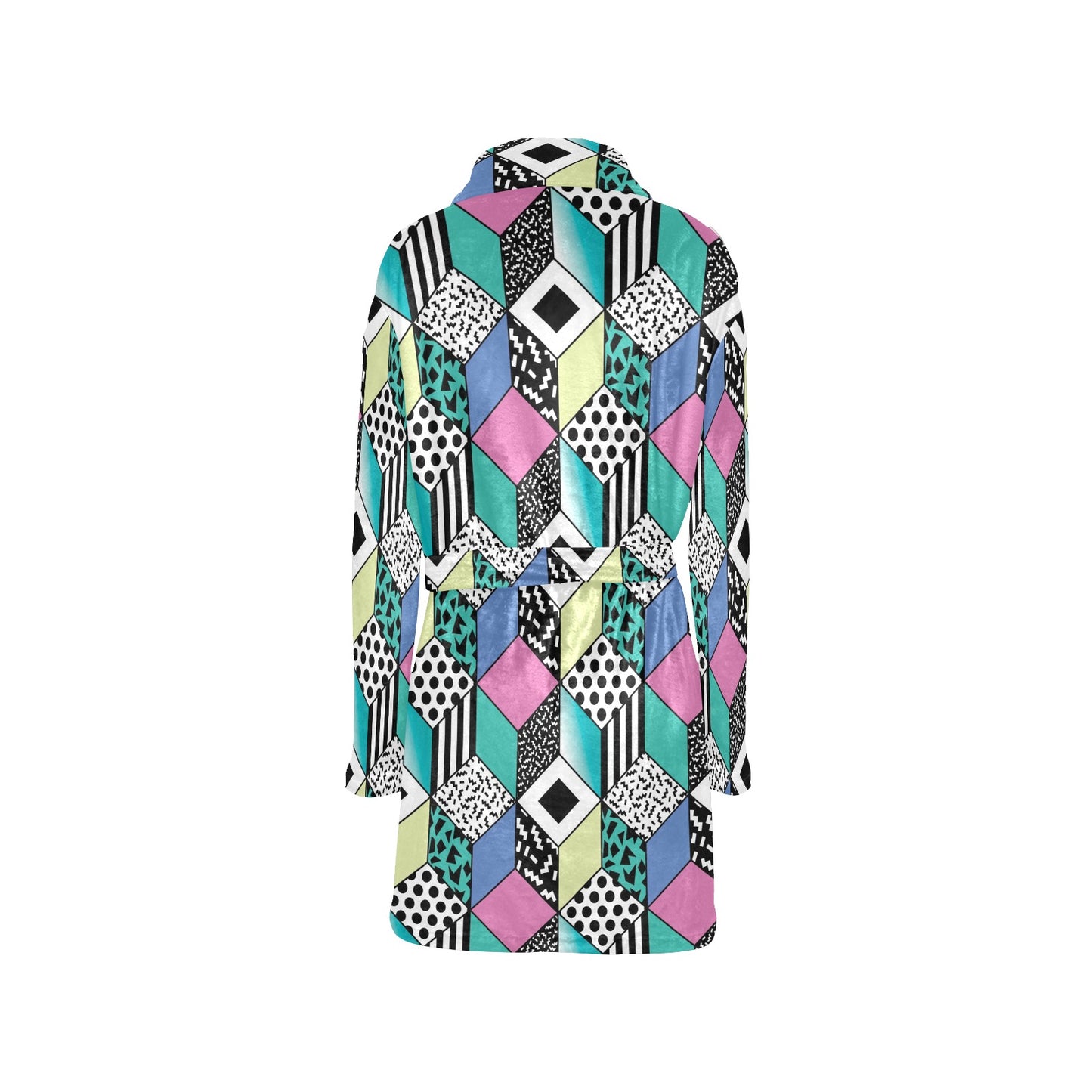 90s Pattern Print Design 3 Women's Fleece Robe