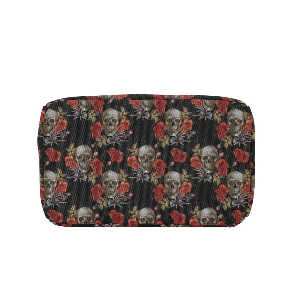 Spider Web Skull Rose Print Design LKS305 Insulated Lunch Bag