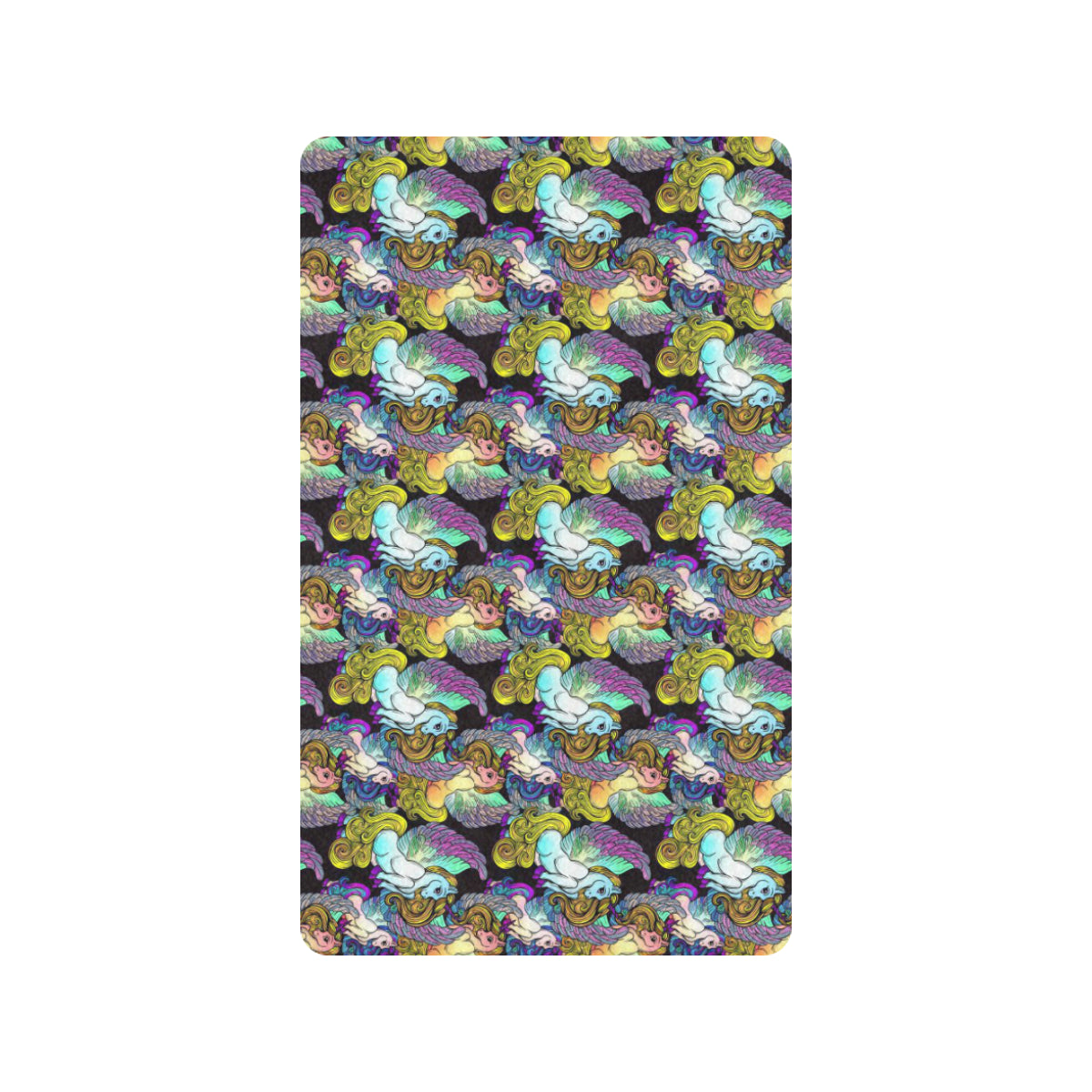 Unicorn With Wings Print Pattern Rubber Doormat