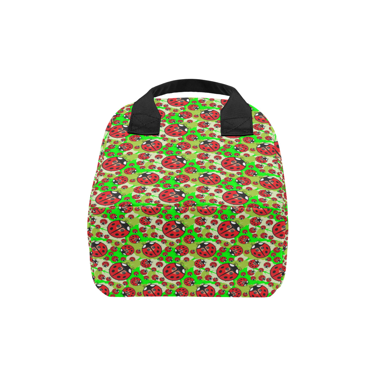 Ladybug with Leaf Print Pattern Insulated Lunch Bag