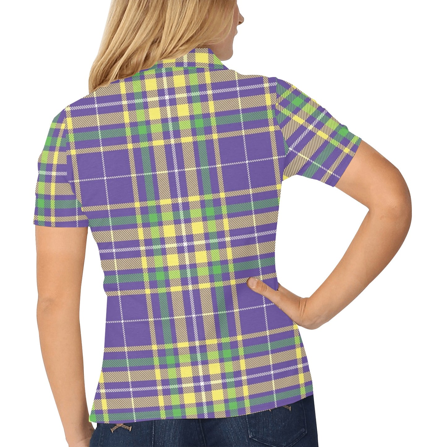 Mardi Gras Pattern Print Design 010 Women's Polo Shirt