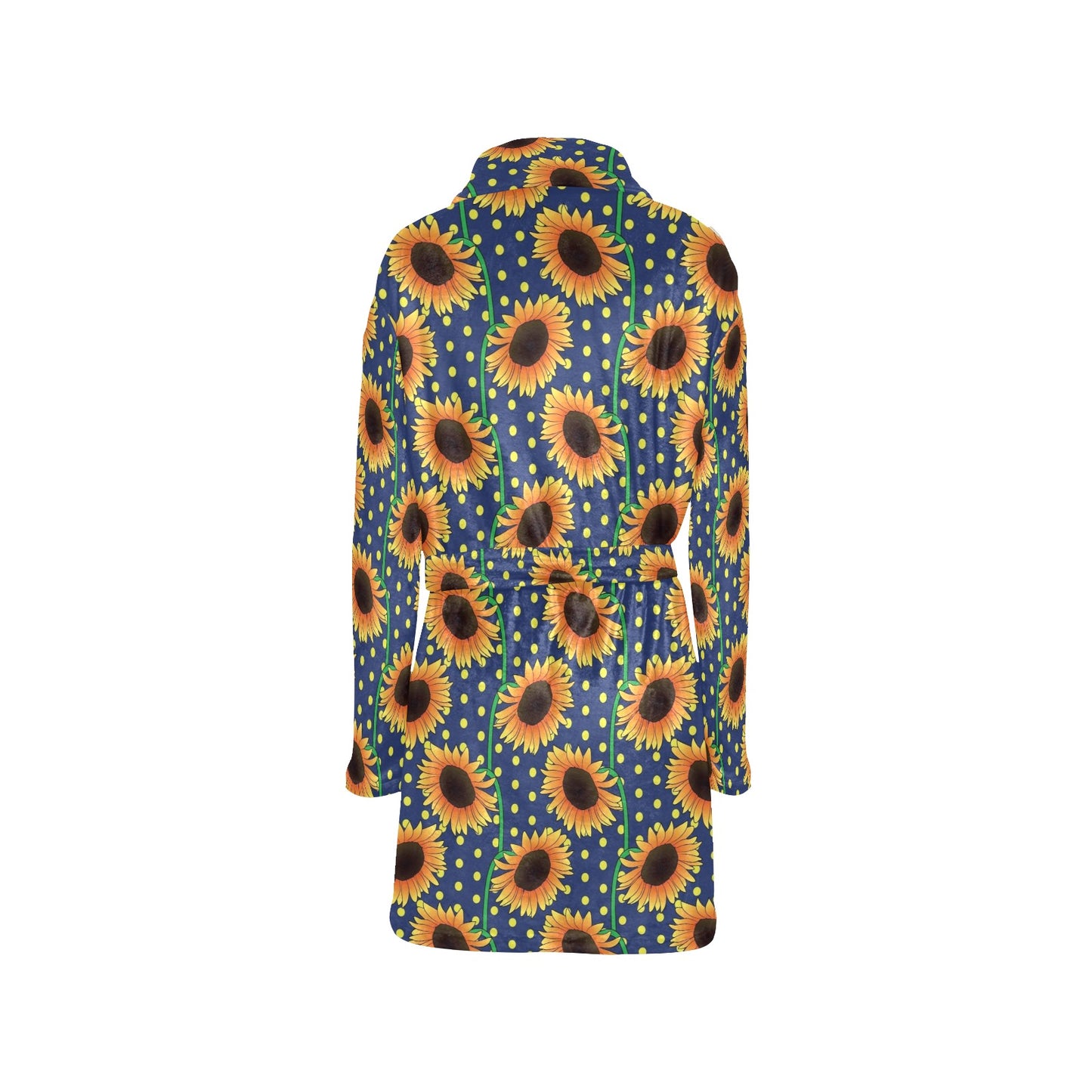 Sunflower Pattern Print Design SF03 Women's Fleece Robe