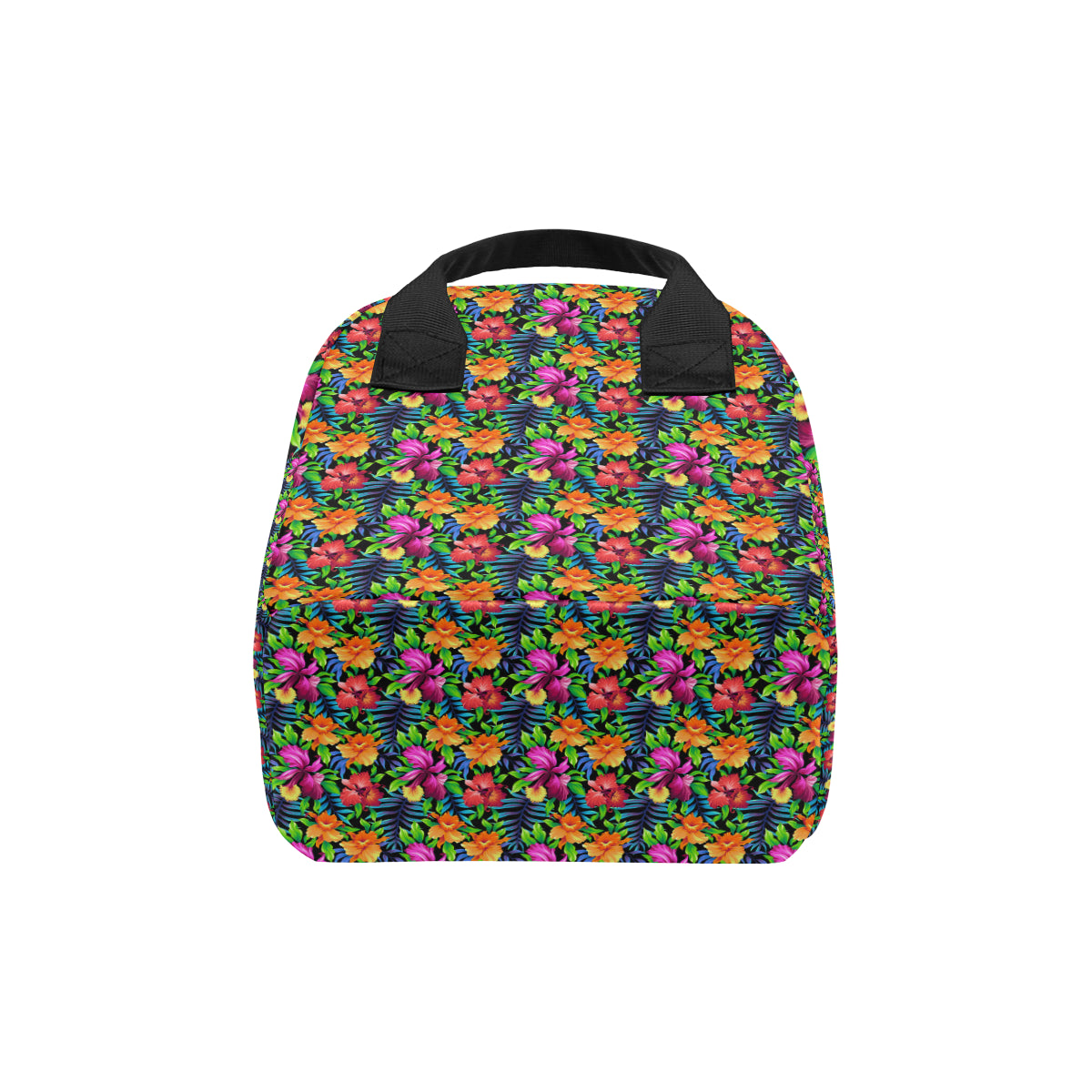 Tropical Folower Colorful Print Insulated Lunch Bag