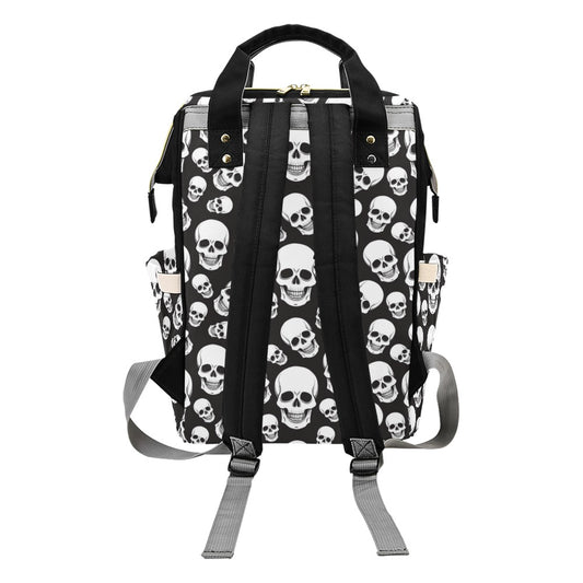 Skull Print Design LKS301 Diaper Bag Backpack