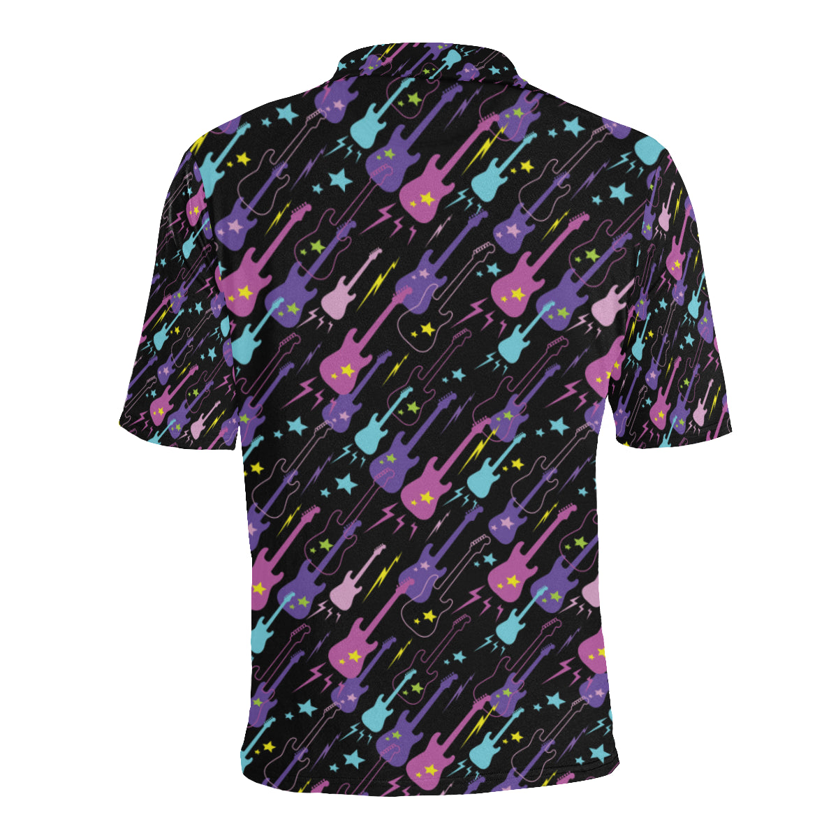 Electric Guitar Pattern Print Design 02 Men Polo Shirt