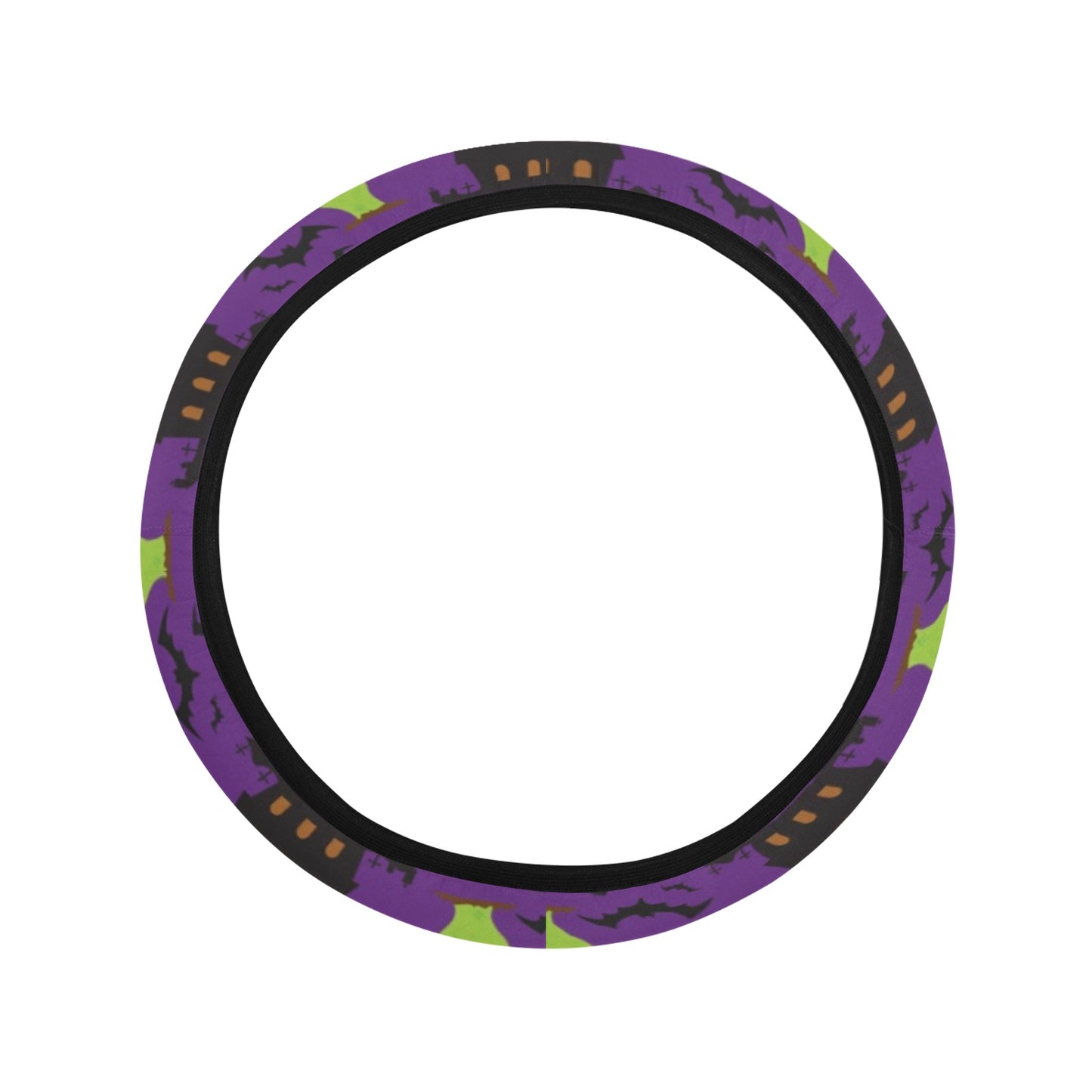 Halloween Print Design LKS403 Steering Wheel Cover with Elastic Edge