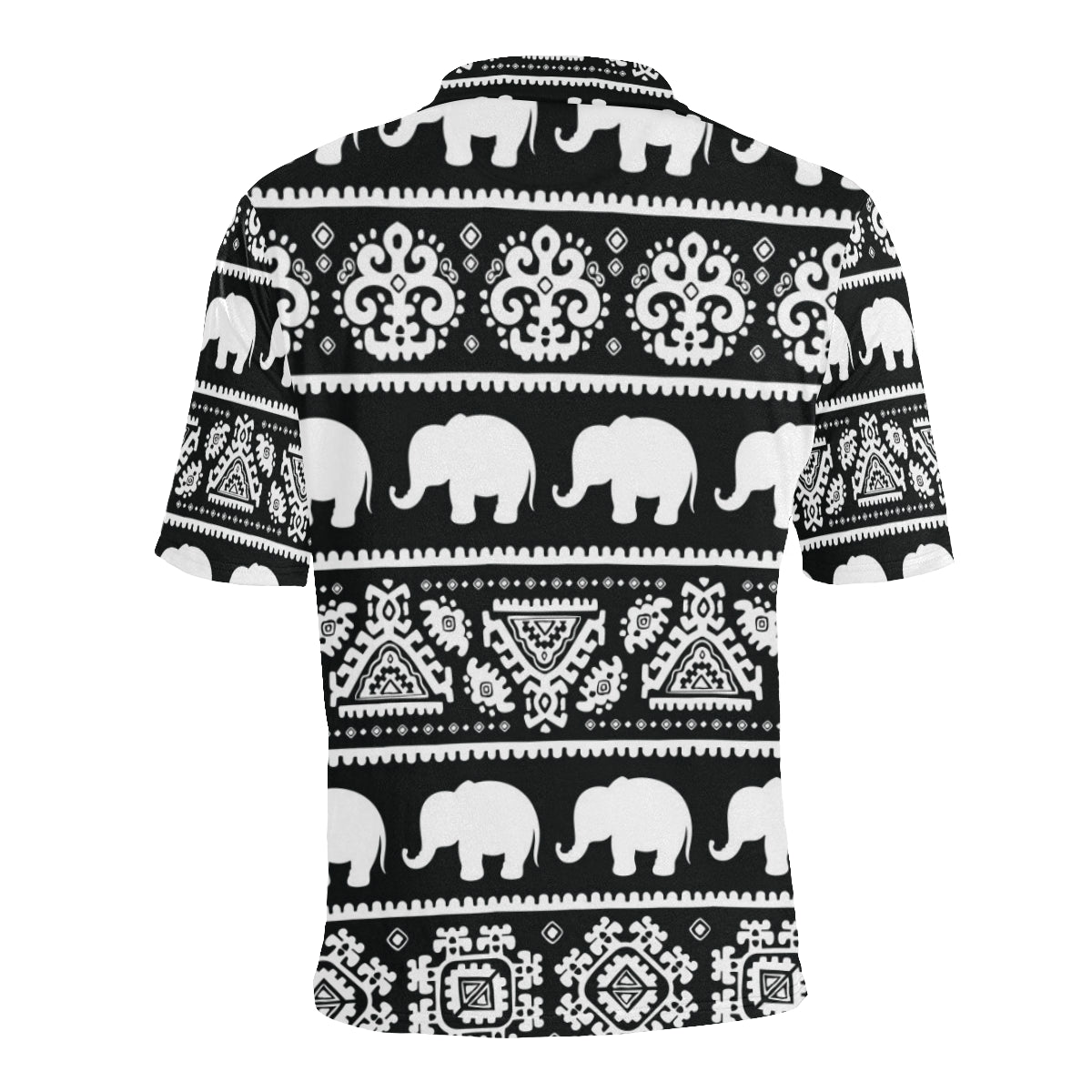 Elephant Pattern Men Polo Shirt