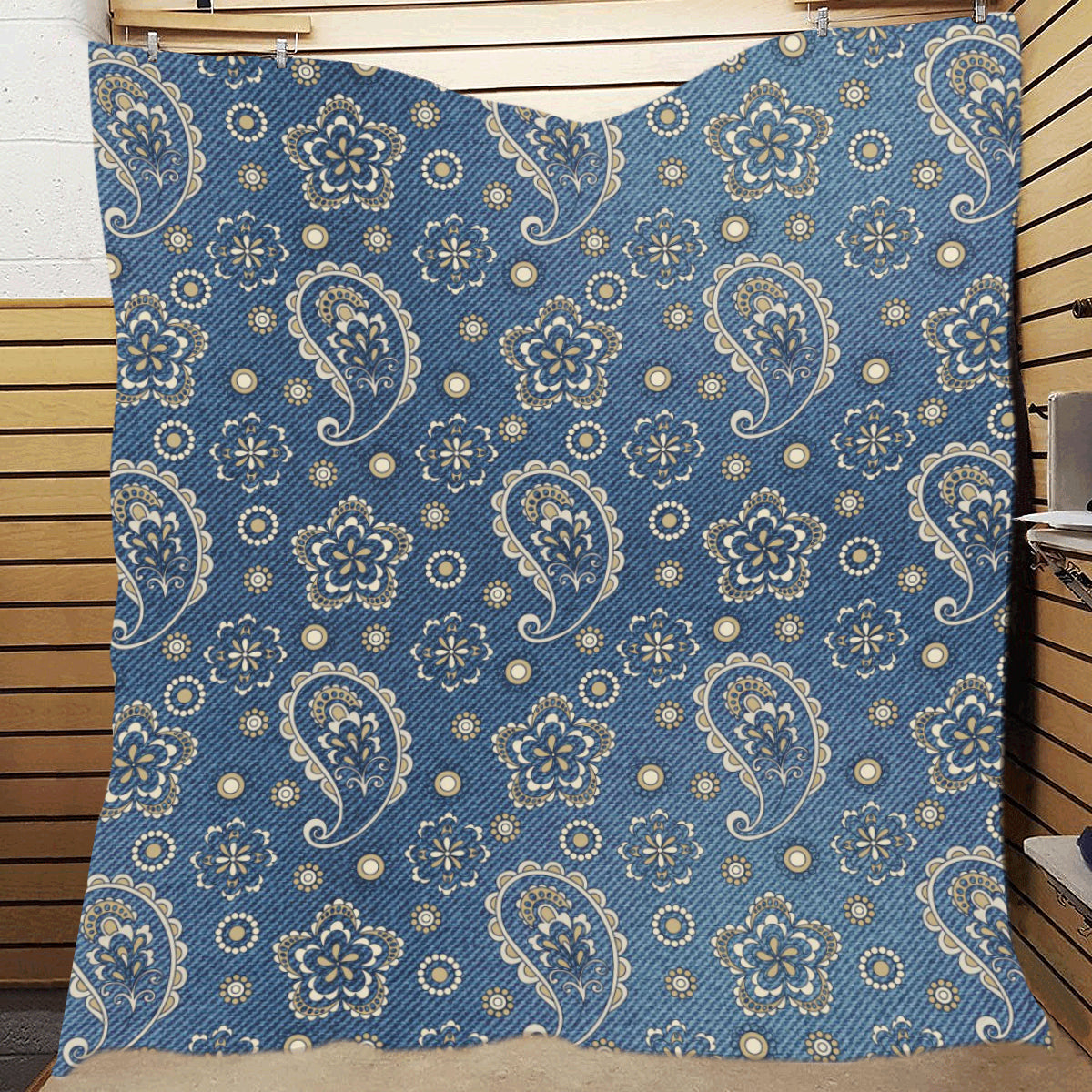 Jean Paisley Pattern Print Design 01 Premium Quilt