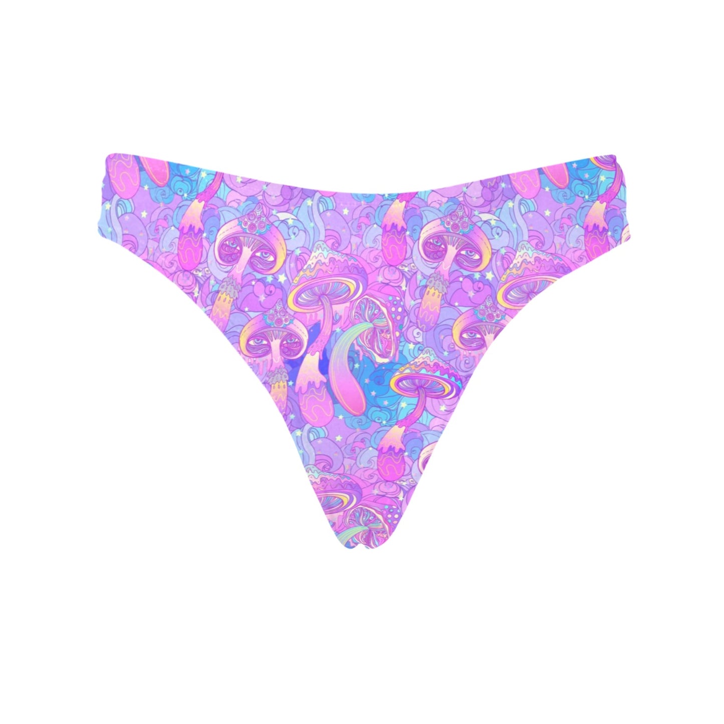 Psychedelic Trippy Mushroom Print Women's Thongs