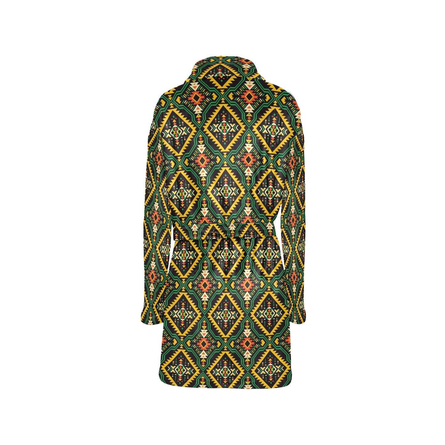 Kente Green Design African Print Women's Fleece Robe