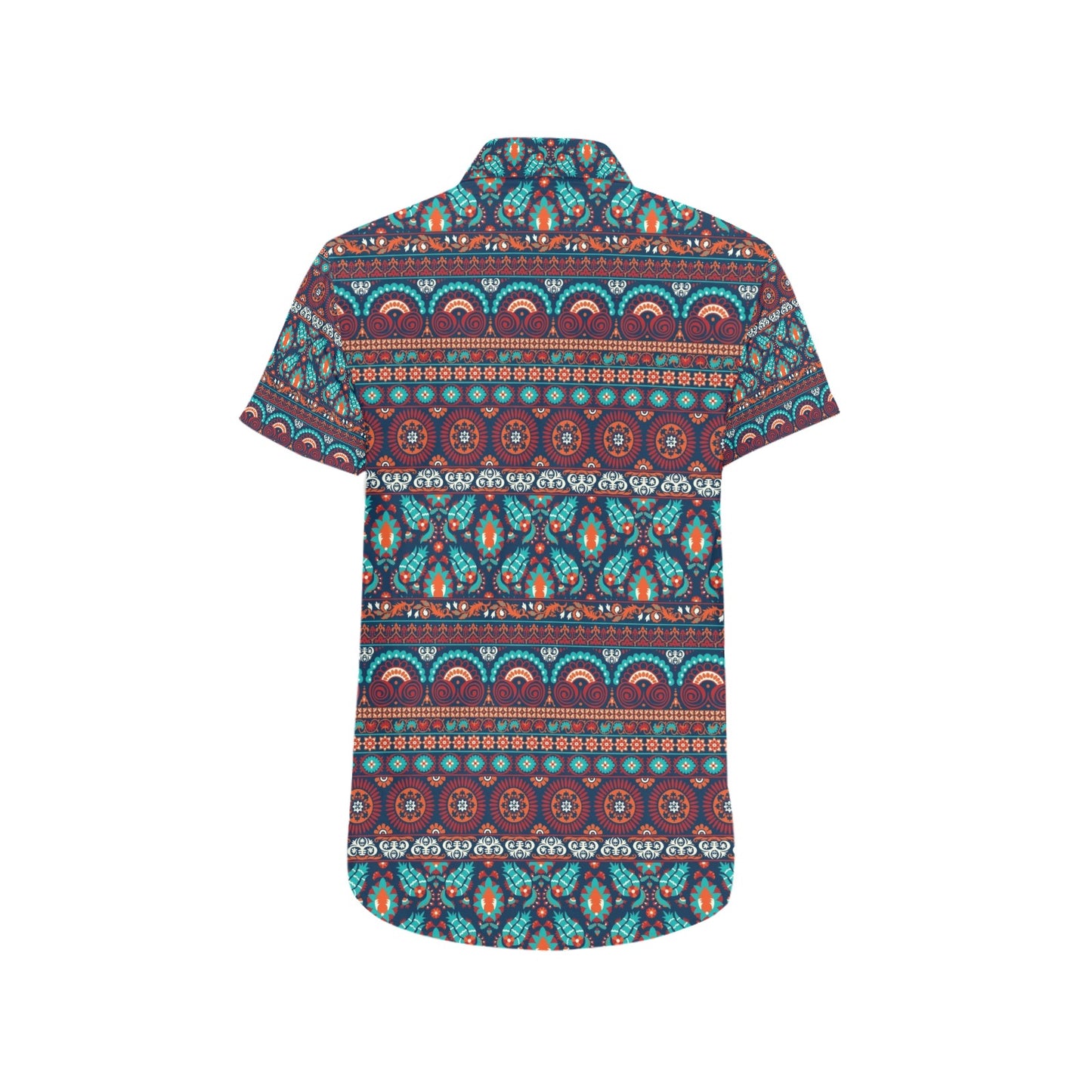 Suzani Print Design LKS302 Men Short Sleeve Button Up Shirt