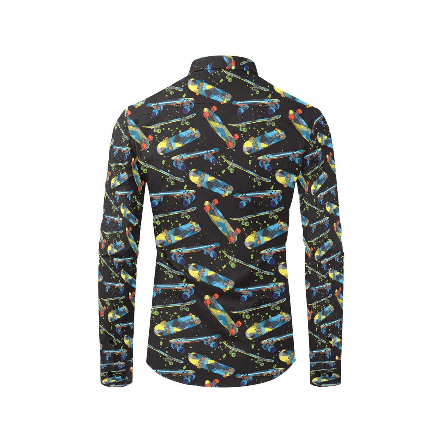 Skateboard Print Design LKS305 Men's Long Sleeve Dress Shirt