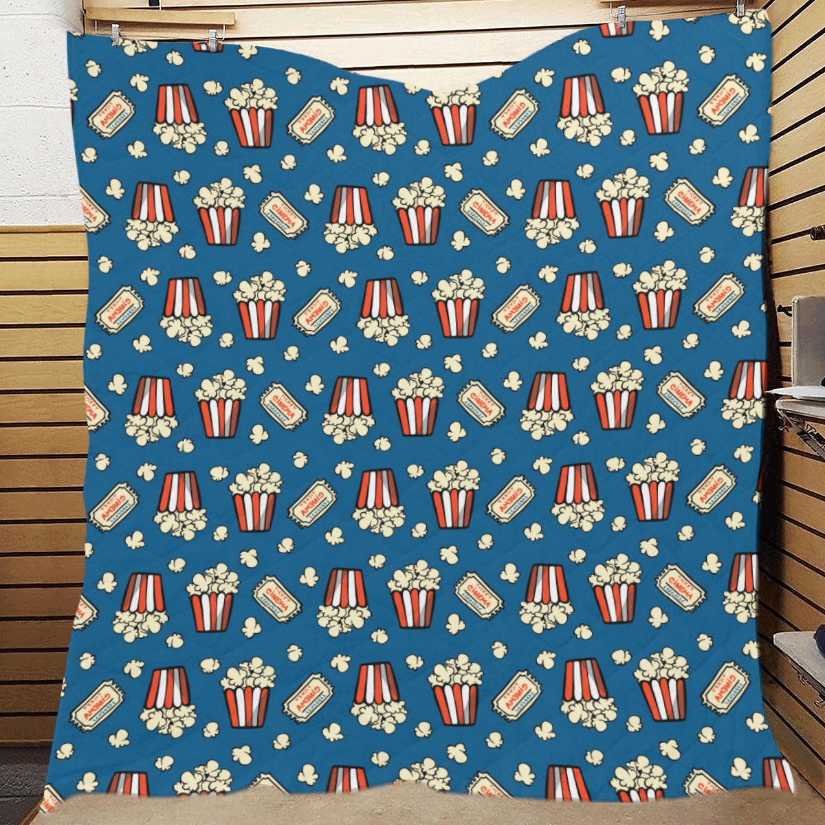 Popcorn Pattern Print Design A03 Premium Quilt