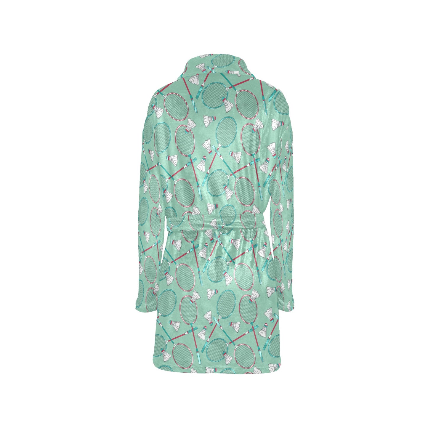 Badminton Pattern Print Design 05 Women's Fleece Robe