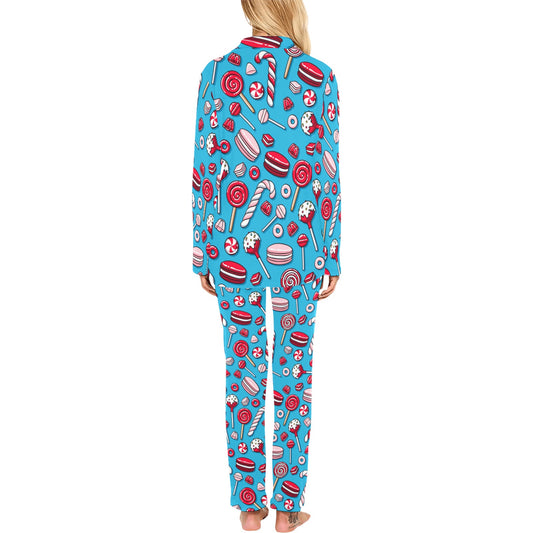 Candy Pattern Print Design 05 Women's Long Pajama Set