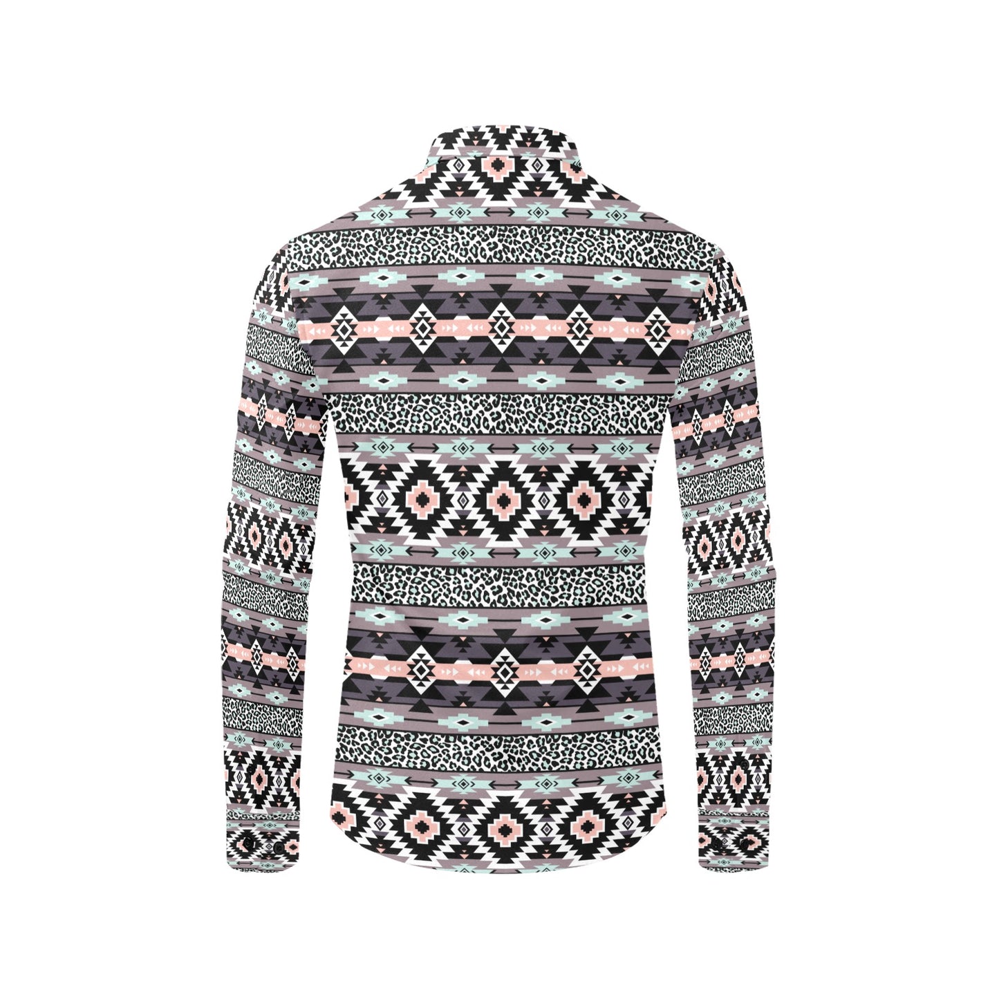 Safari Pattern Print Design LKS302 Men's Long Sleeve Dress Shirt