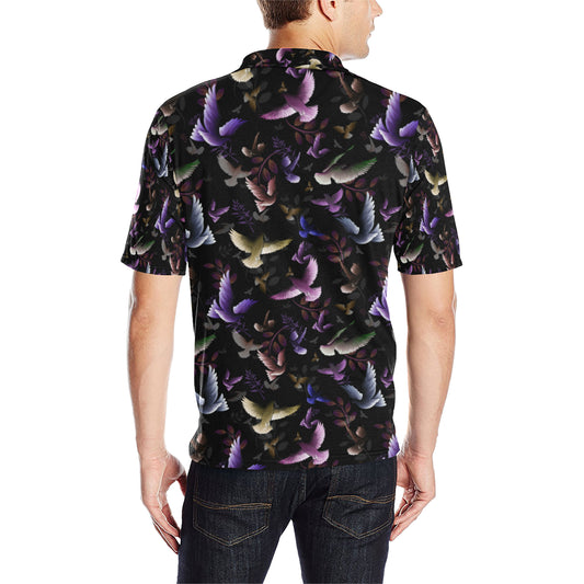 Pigeon Pattern Print Design 01 Men Polo Shirt