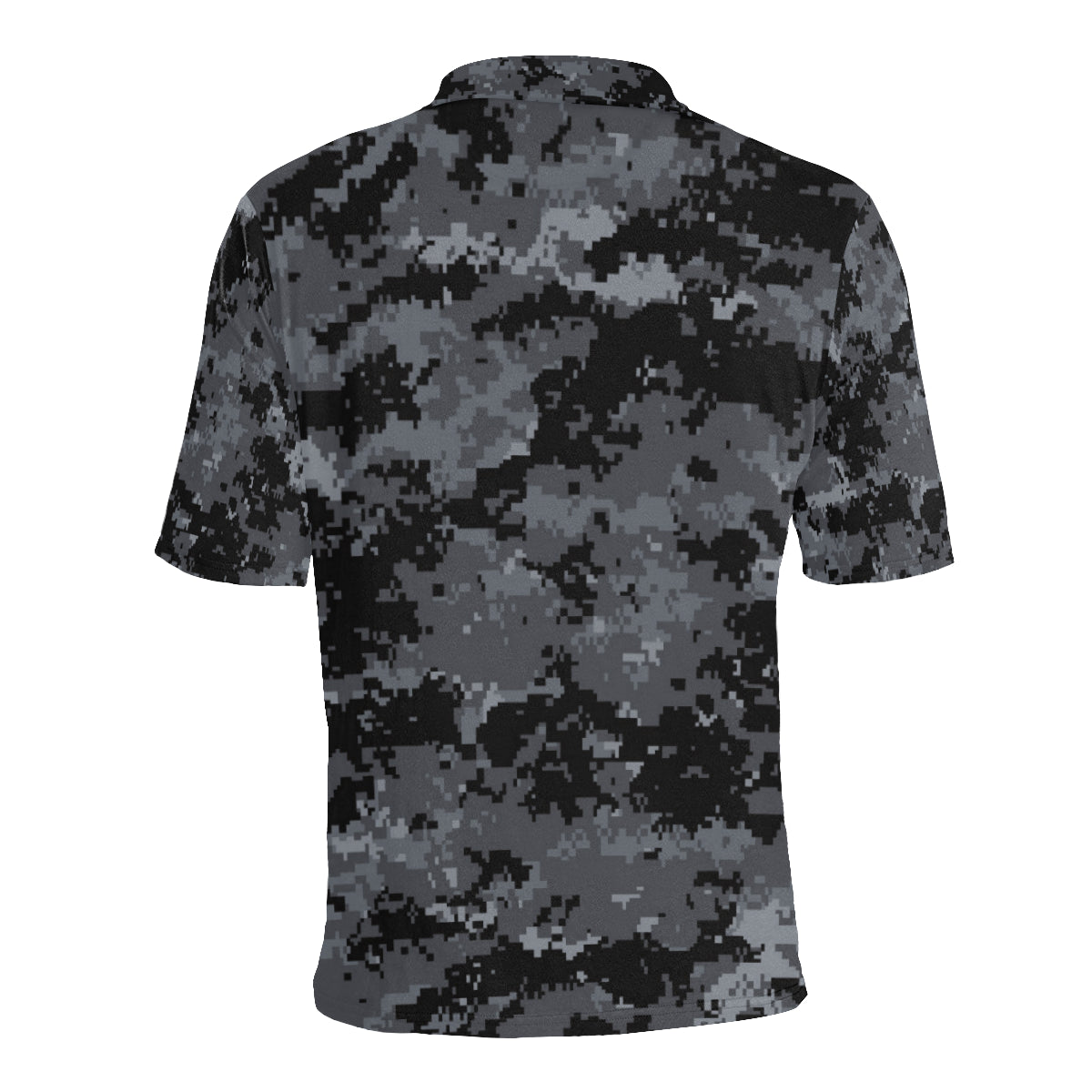 ACU Digital Black Camouflage Men Polo Shirt