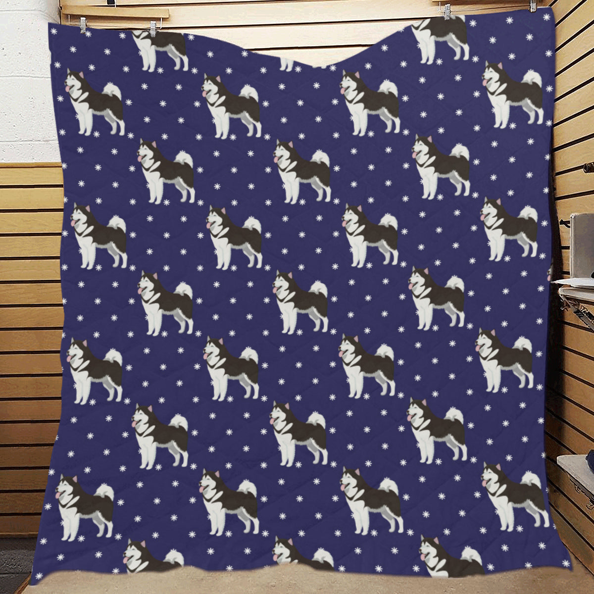 Alaskan Malamute Pattern Print Design 04 Premium Quilt
