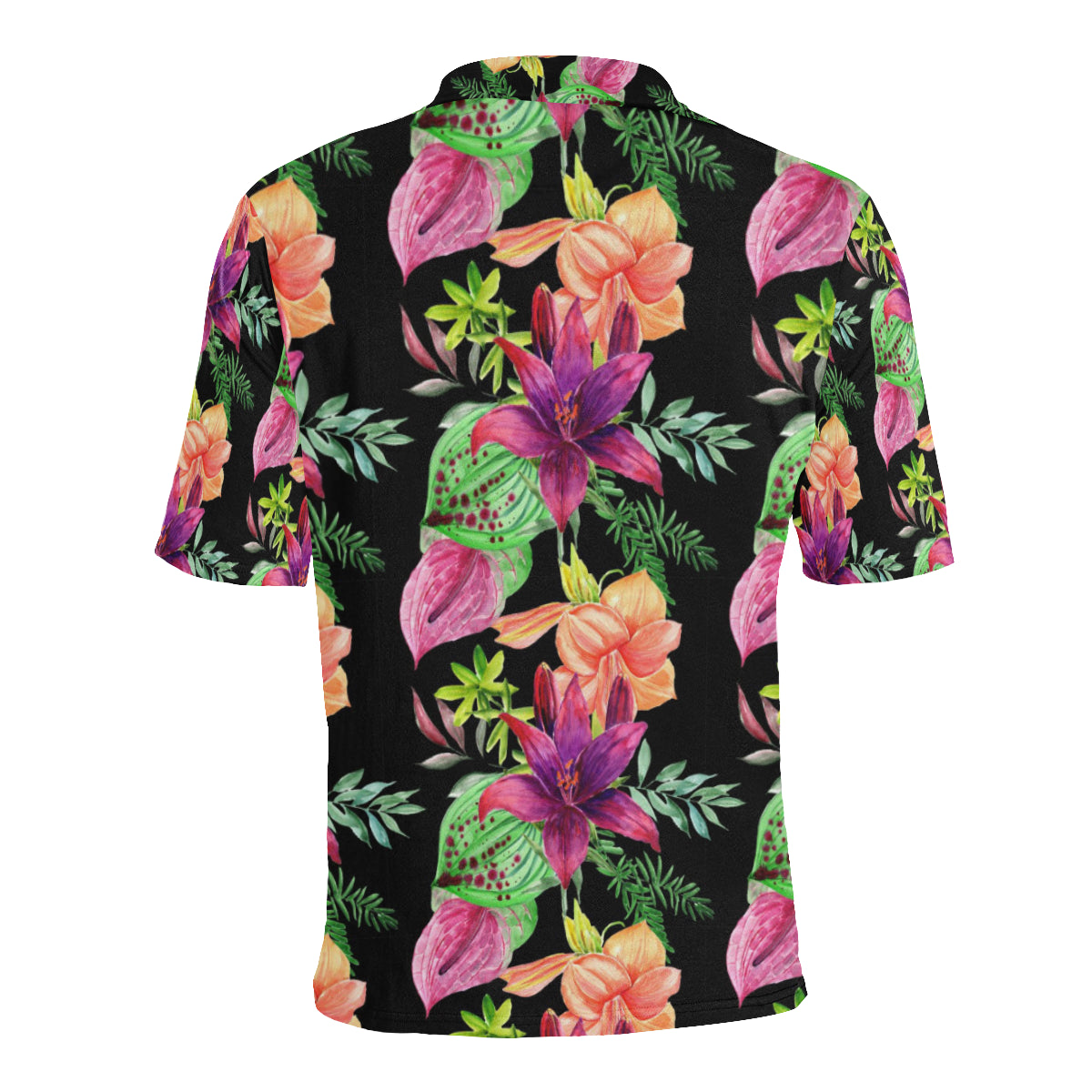 Amaryllis Pattern Print Design AL09 Men Polo Shirt