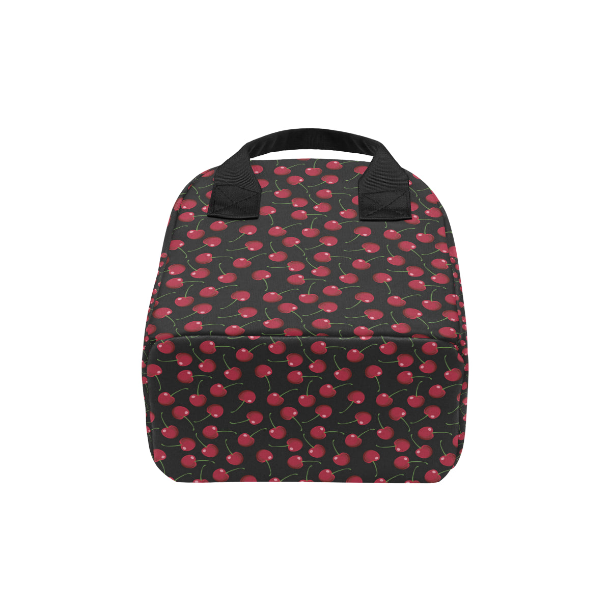 Cherry Black Background Insulated Lunch Bag