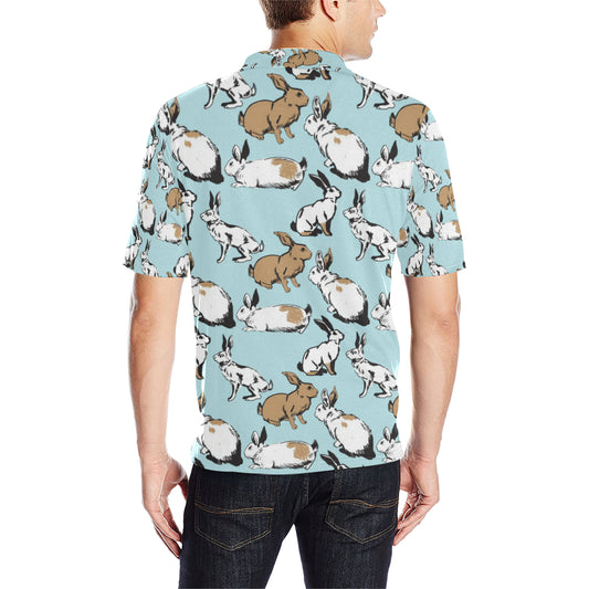 Rabbit Pattern Print Design RB018 Men Polo Shirt