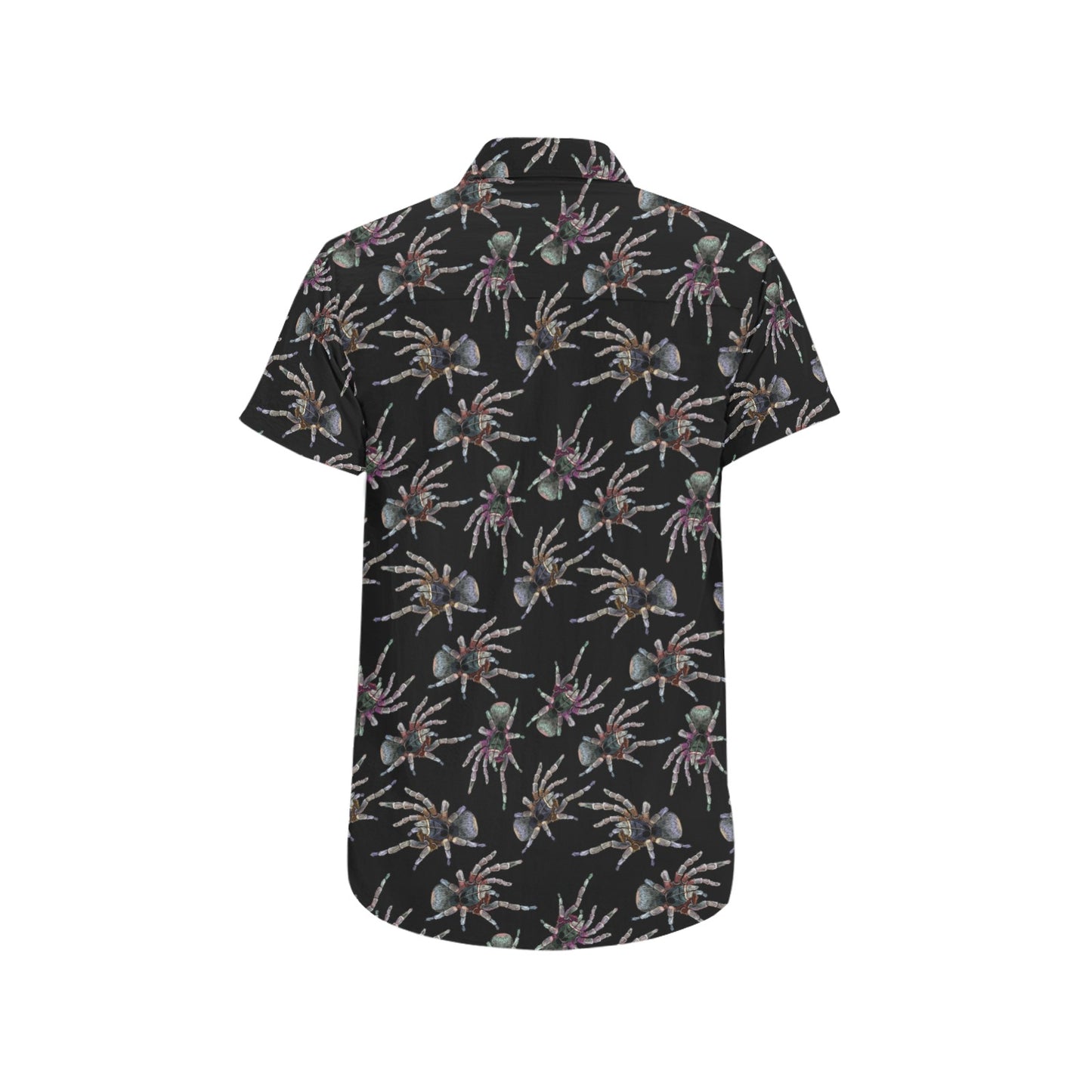Tarantula Print Design LKS402 Men Short Sleeve Button Up Shirt