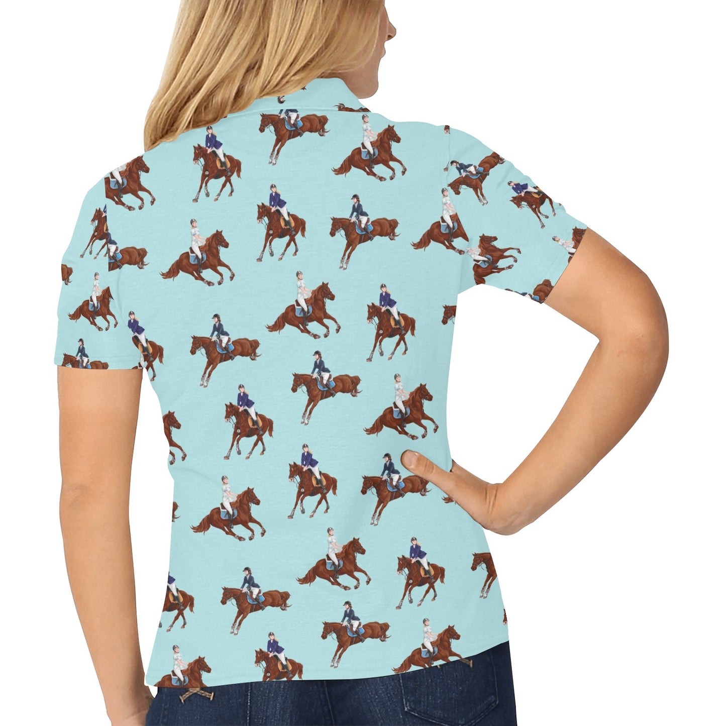 Equestrian Horse Riding Women's Polo Shirt