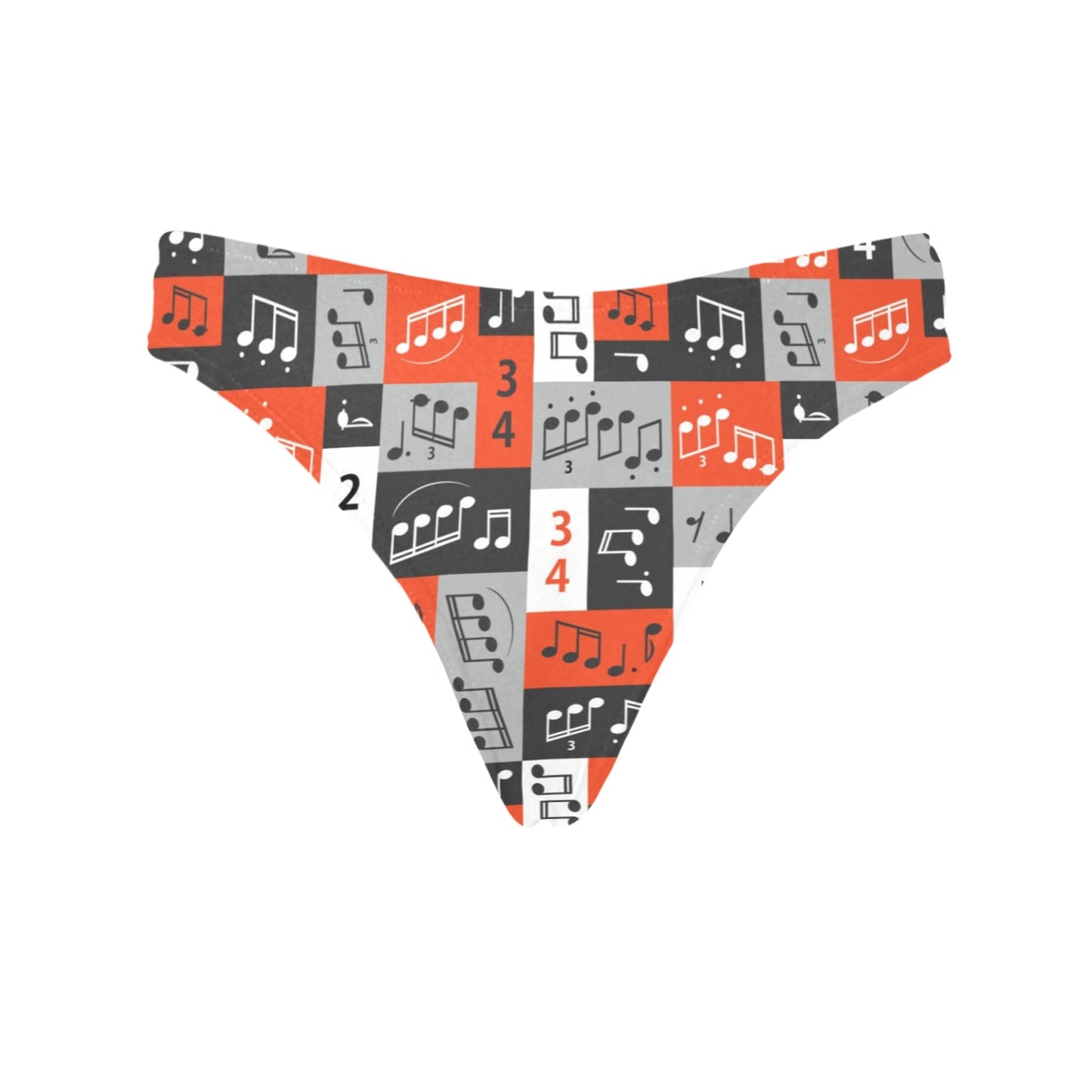 Music Note Design Themed Print Women's Thongs