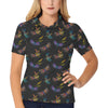 Dragonfly Colorful Realistic Print Women's Polo Shirt