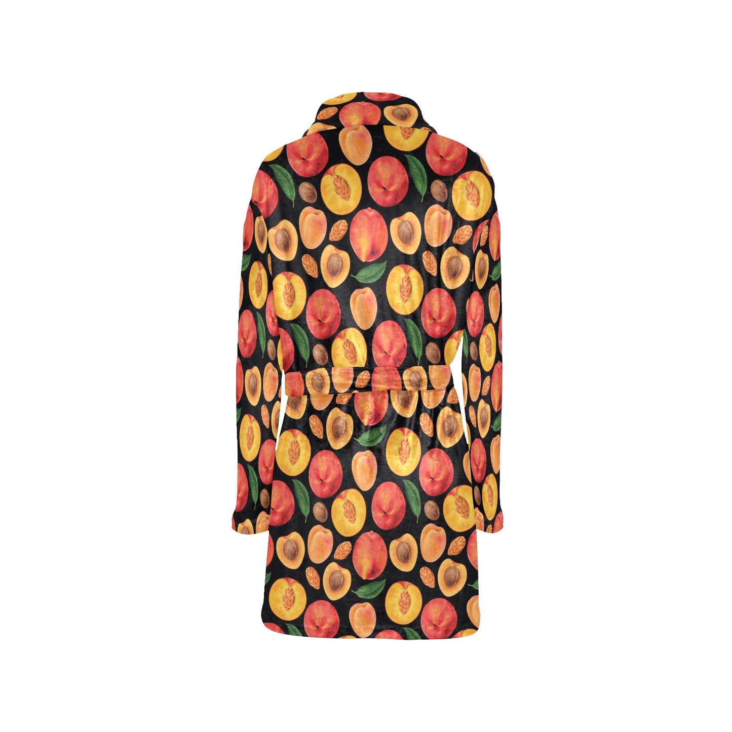 Peach Pattern Print Design A02 Women's Fleece Robe