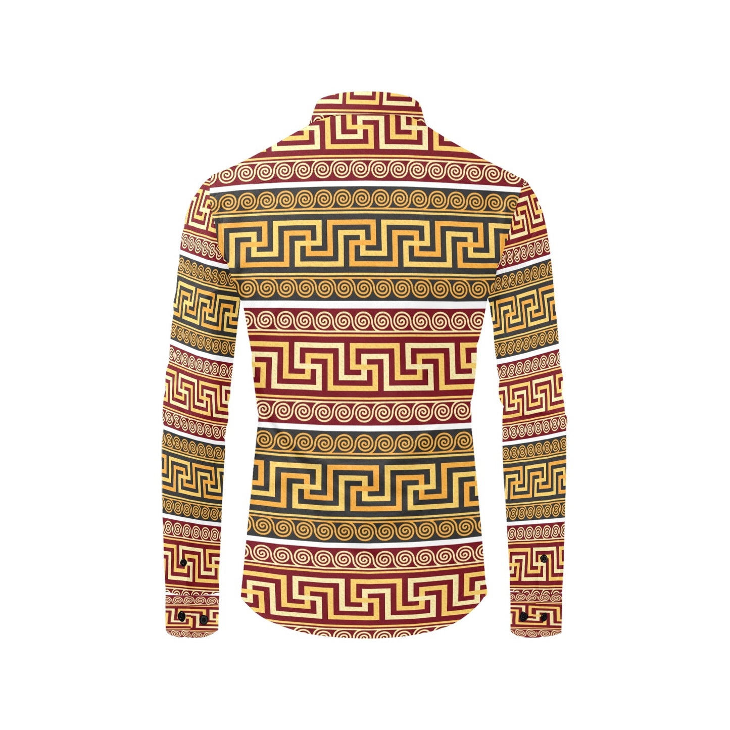 Ancient Greek Pattern Print Design LKS302 Men's Long Sleeve Dress Shirt