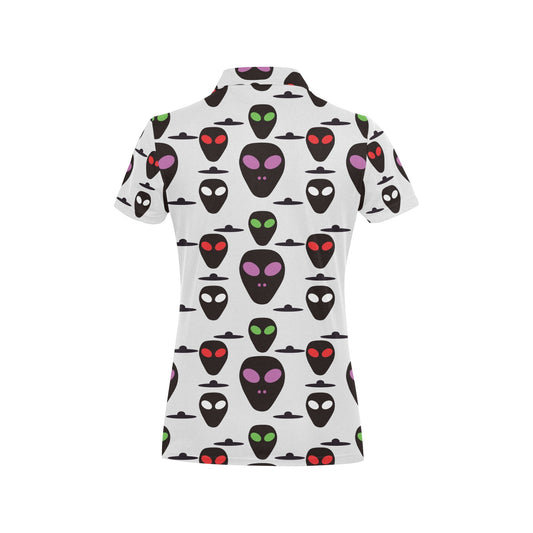Alien Pattern Print Design 06 Women's Polo Shirt