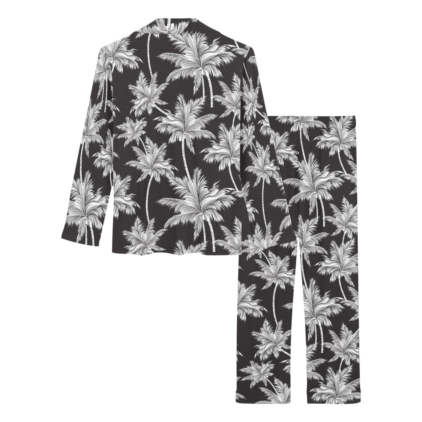 Palm Tree Pattern Print Design PT03 Women's Long Pajama Set