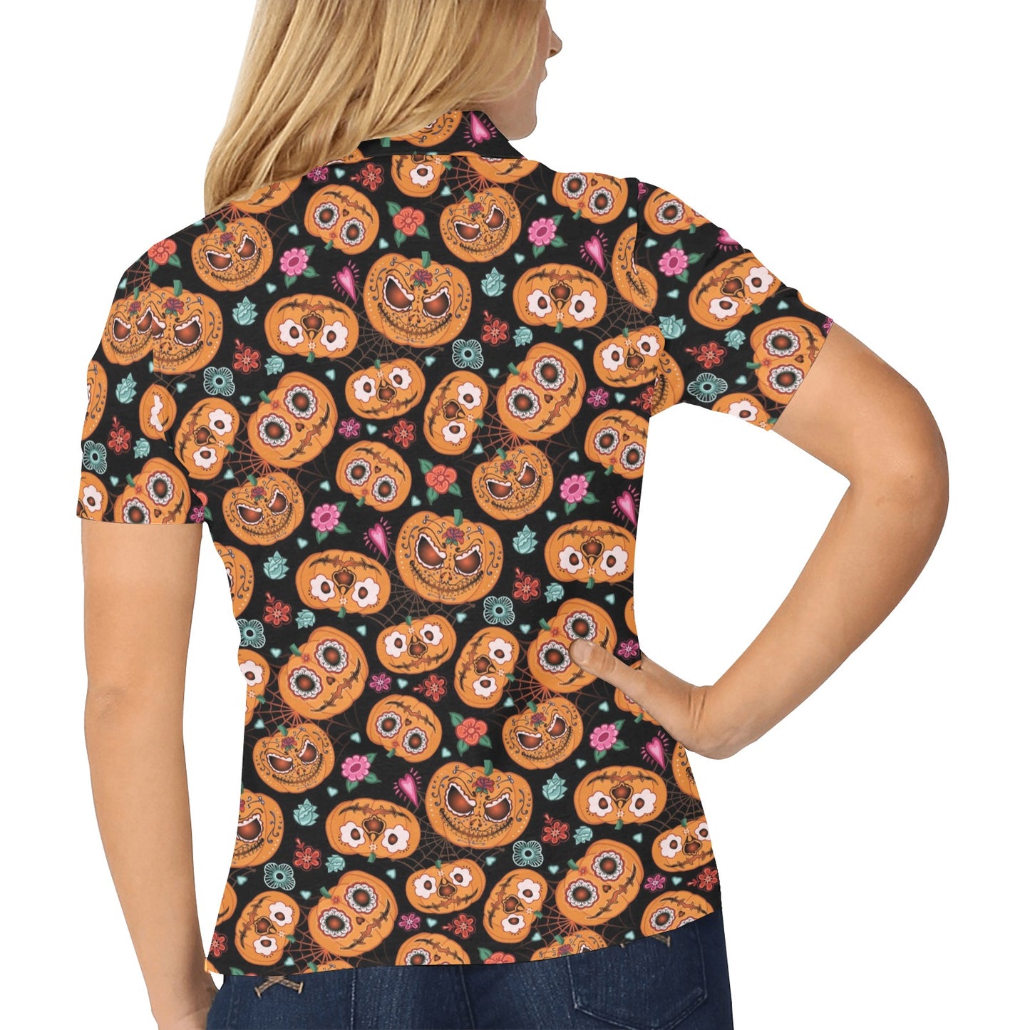 Halloween Print Design LKS402 Women's Polo Shirt